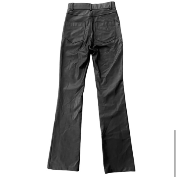 Zara High Rise Vegan Faux Leather Trouser Pants, Black, Size XS - Picture 6 of 10